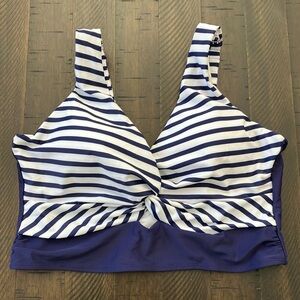 Like New Navy and White Striped Bikini Top